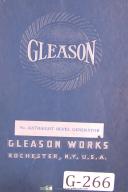 Gleason-Gleason No. 2A Straight Bevel Generator, Operators Instruction Manual Year 1953-#2A-G2EA-No. 2A-01